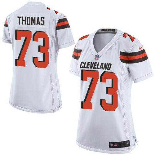 Women's Elite Joe Thomas Nike Jersey White Road - #73 NFL Cleveland Browns